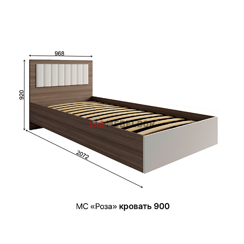 Кровать с подъемным механизмом Роза 900 Орех Франклин/Белый Софт