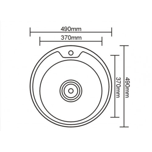 Мойка врезная круглая D490 (толщина 0,6, глубина 160)