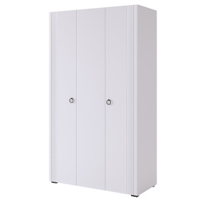 Шкаф трехдверный Ева 105.01 белое дерево/белый матовый