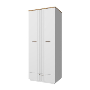 Шкаф MATEO 2DG1S Белый/Дуб наварра