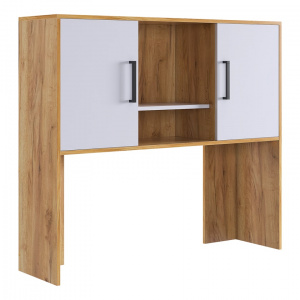 Надстройка стола компьютерного Лайт-2 дуб крафт золотой/белый