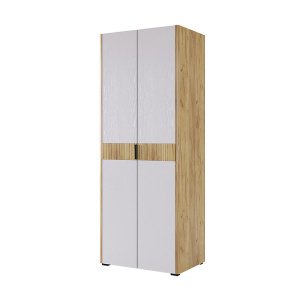 Шкаф двухдверный Адам дуб крафт золотой/белое дерево