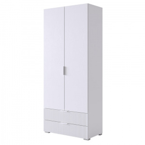 Шкаф двухдверный Зефир 120.01 белое дерево/белый (эмаль)