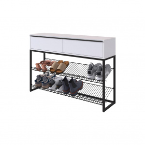 Обувница Крафт 2 черный муар/белый