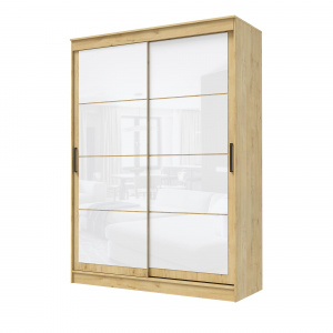 Шкаф-купе ГРАНД 1 1,6 Дуб вотан/Лакобель белый