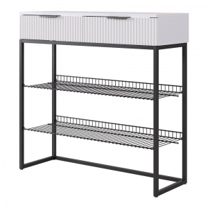 Обувница Классная 1 белое дерево/черный муар