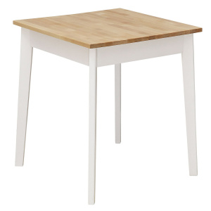 Стол обеденный квадратный ИДЕЯ массив Бесцветный (Лак)/СНЕГ