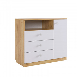 Комод Форсаж дуб крафт золотой/белый