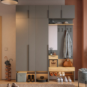 Прихожая Баско К9 графит/дуб крафт золотой