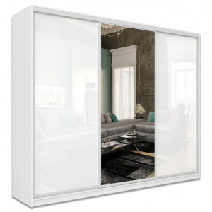 Шкаф-купе Старт 3-дверный с зеркалом и 2 МДФ 2700 (высота 2400, глубина 600)