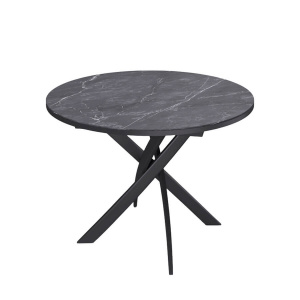 Стол обеденный Kenner R900 черный/керамика мрамор черный