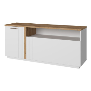 Тумба MATEO RTV 2DN Белый/Дуб наварра