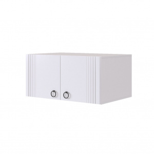 Антресоль двухдверная Ева 116.01 белое дерево/белый матовый