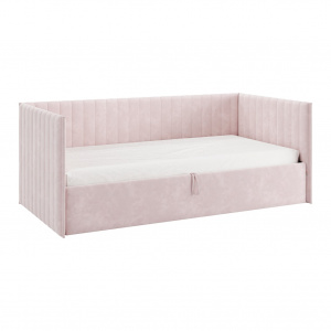 Кровать с подъемным механизмом Твикс (Софа) 90х200 нежно-розовый (велюр)