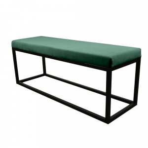 Банкетка Тайм черный муар/Катания Изумруд