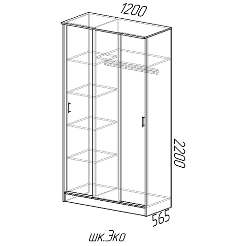 Шкаф-купе Эко Ясень шимо