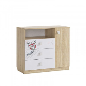 Комод Энерджи дуб сонома/белый