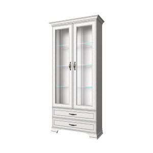 Шкаф с витриной 2V2S TIFFANY Вудлайн кремовый