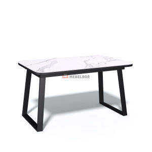 Стол обеденный Kenner AZ1200 черный/керамика мрамор белый