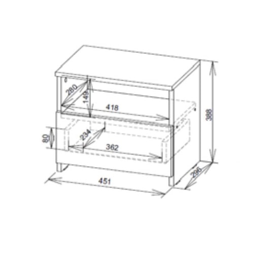 Тумба прикроватная Некст 1 Дуб Золотой/Белый