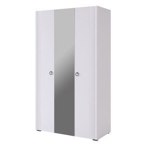 Шкаф трехдверный Ева 105.02 белое дерево/белый матовый