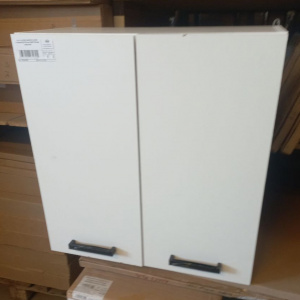 Шкаф навесной В600 Брауни Белый гладкий/Дуб вотан