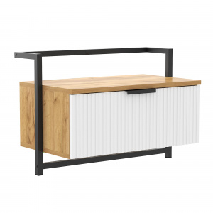 Тумба прикроватная навесная лофт DQ SITI дуб вотан/белый