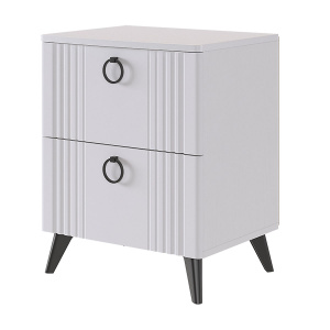 Тумба прикроватная Ева 2 белое дерево/белый матовый