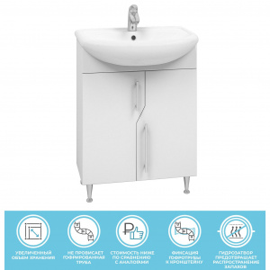 Тумба под раковину Turin 600-2-0 с умывальником