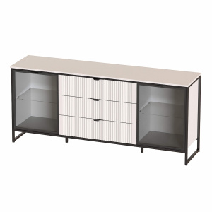 Комод Нора-2 2 двери и 3 ящика с витринами Персидский жемчуг