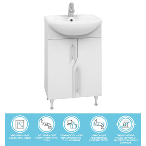 Тумба под раковину Turin 450-2-0 с умывальником