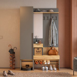 Прихожая Баско К3 графит/дуб крафт золотой