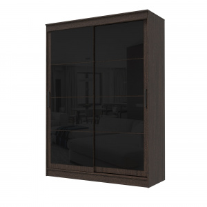 Шкаф-купе ГРАНД 1 1,6 Венге/Лакобель черный
