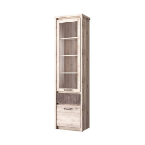 Шкаф с витриной 1V1D1S JAZZ Каштан найроби/Оникс