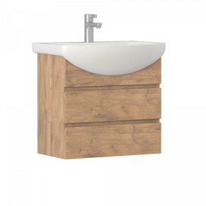 Тумба под раковину Wing 600-0-2 навесная дуб золотой с умывальником