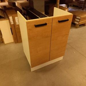 Стол под мойку М600 Брауни Белый гладкий/Дуб вотан