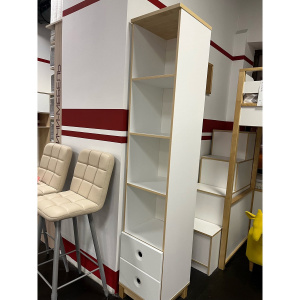 Стеллаж Робин Лайт узкий Клен/Белый