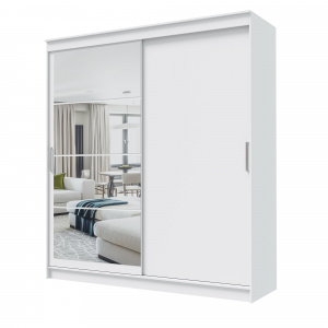 Шкаф-купе ГРАНД 1 2,0 Белый гладкий/Зеркало/Белый гладкий ЛДСП