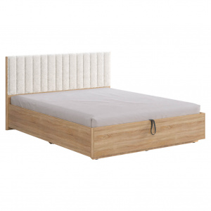 Кровать с подъемным механизмом Юлия 160х200 дуб сонома/белый(плюш)