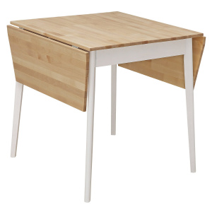 Стол обеденный бабочка ИДЕЯ массив Бесцветный (Лак)/СНЕГ