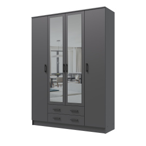 Шкаф Квадро с зеркалом Графит