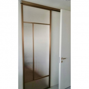 Раздвижные перегородки в проем 4в 1, 1 дверь 1000х2700 холото/стекло рифленное