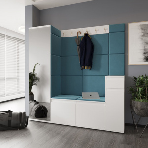 Прихожая НК STARK №2 Белый/Бирюзовый