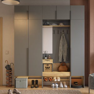 Прихожая Баско К7 графит/дуб крафт золотой