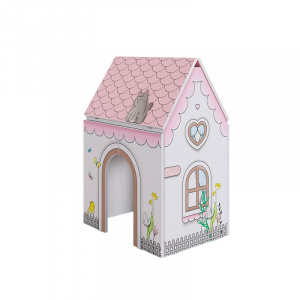 Стол Домик белое дерево/розовый