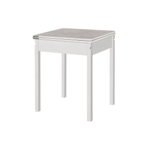 Стол обеденный с выдвижным подстольем Снег/Бетао матовый