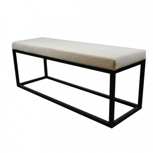 Банкетка Тайм черный муар/Катания Айвори