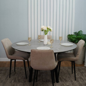 Стол обеденный керамический Раунд Серый