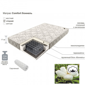 Матрац Comfort с хлопком  900х1900