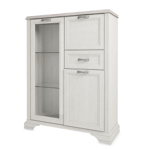 Шкаф с витриной 1V2D1S MONAKO Сосна винтаж/дуб анкона